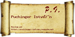 Puchinger István névjegykártya