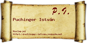 Puchinger István névjegykártya